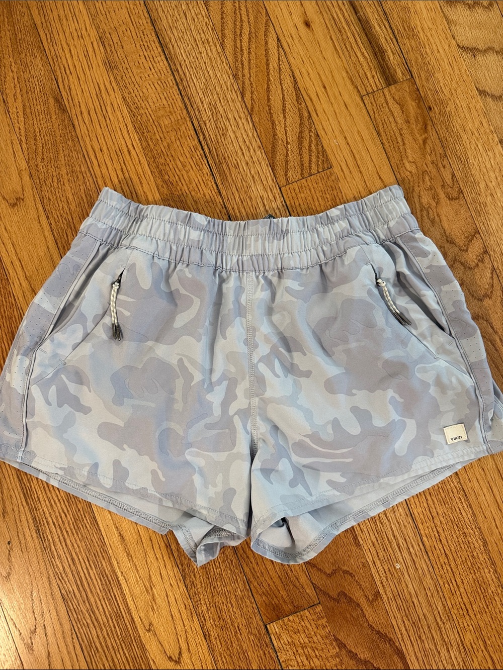 Vuori Light Blue Camo Athletic Shorts